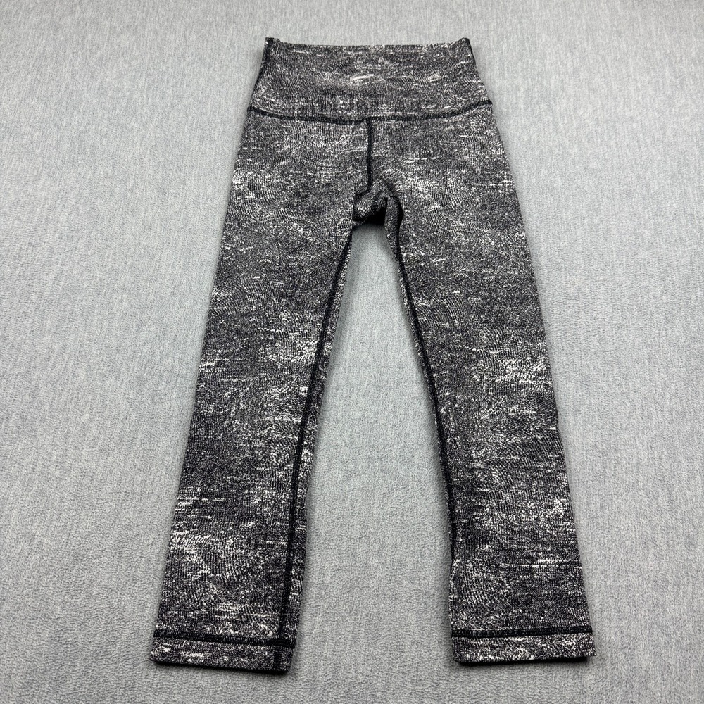 Lululemon Leggings Women‎ 4 Black Wunder Under Crop Yoga 21" Gym Pants Athletic